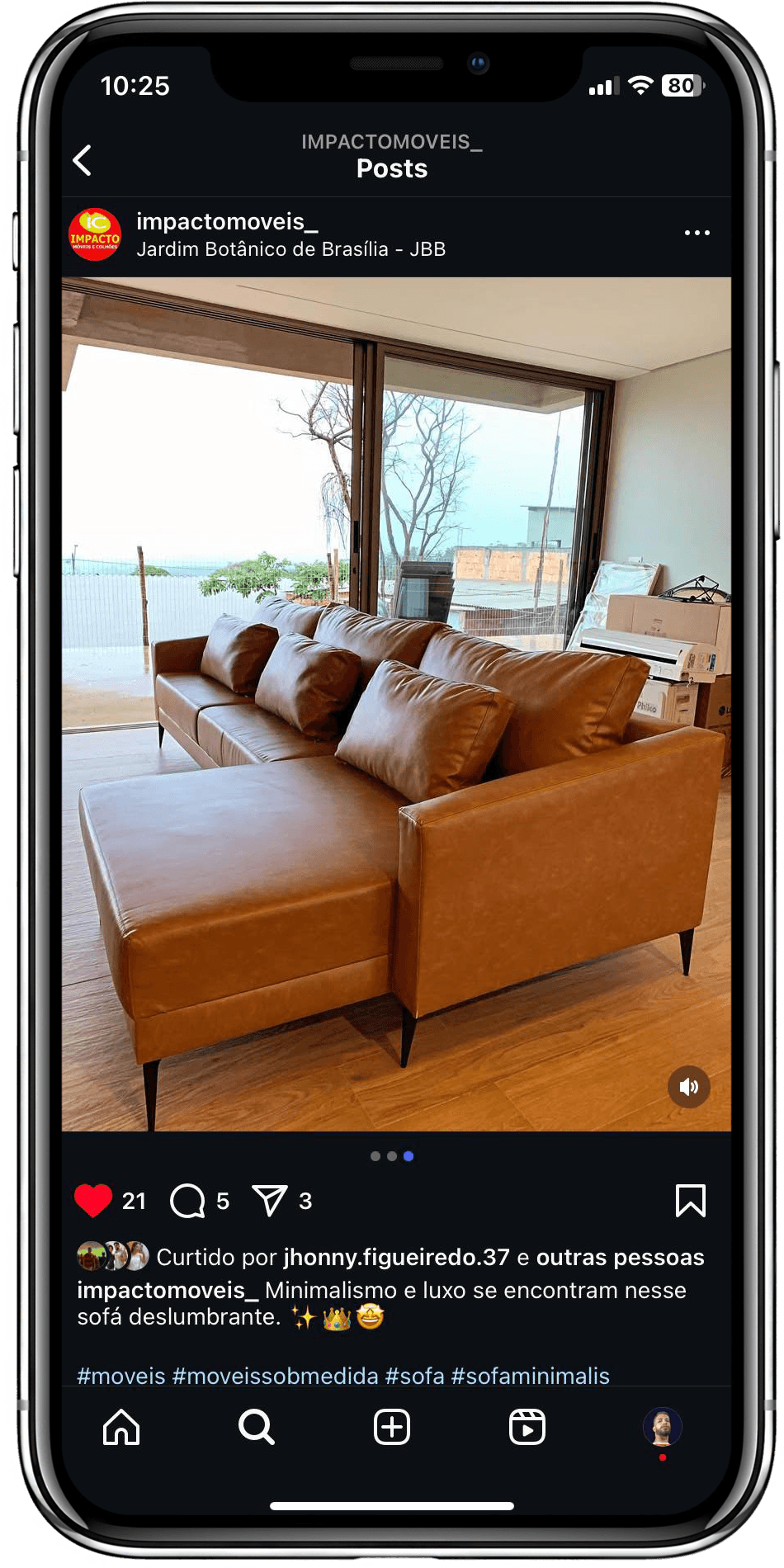 Publicação instagram Impacto Móveis