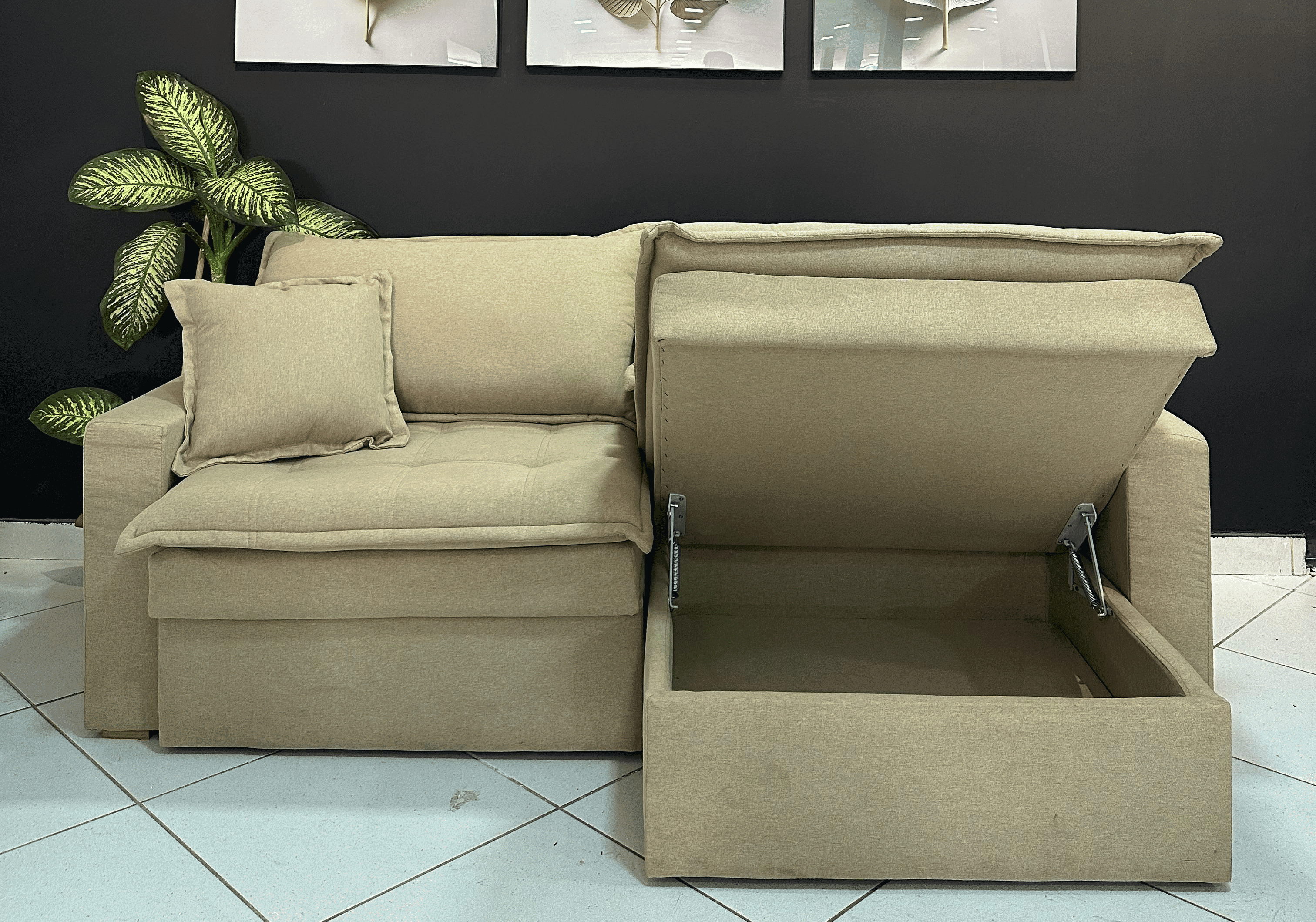 Sofá Retrátil com Baú